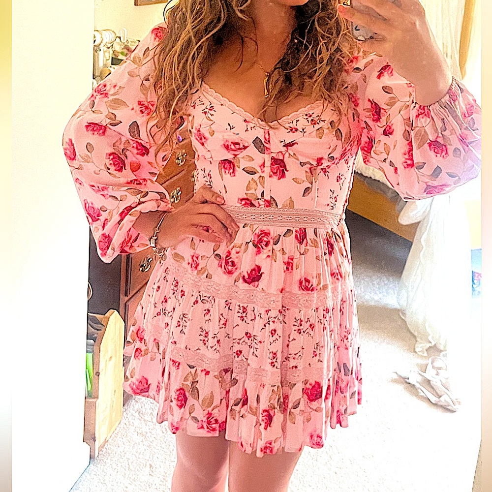 Altar’d State long sleeve floral mini dress